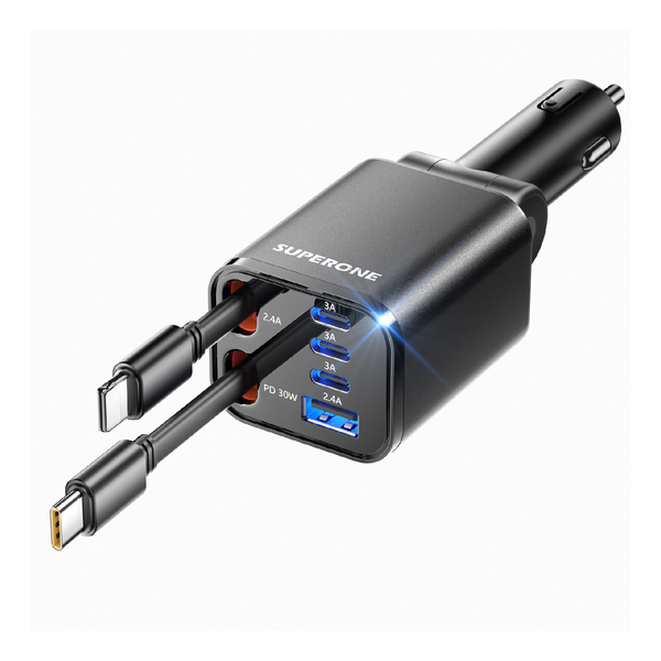 99W Retractable Car Charger with Cable